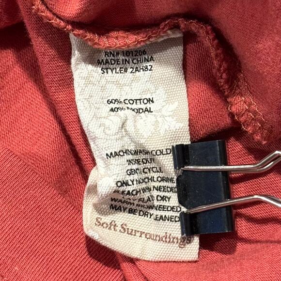Soft Surroundings Tunic Top 3/4 Sleeve Y2K Minimalist Lagenlook Button Up Large - Picture 6 of 7